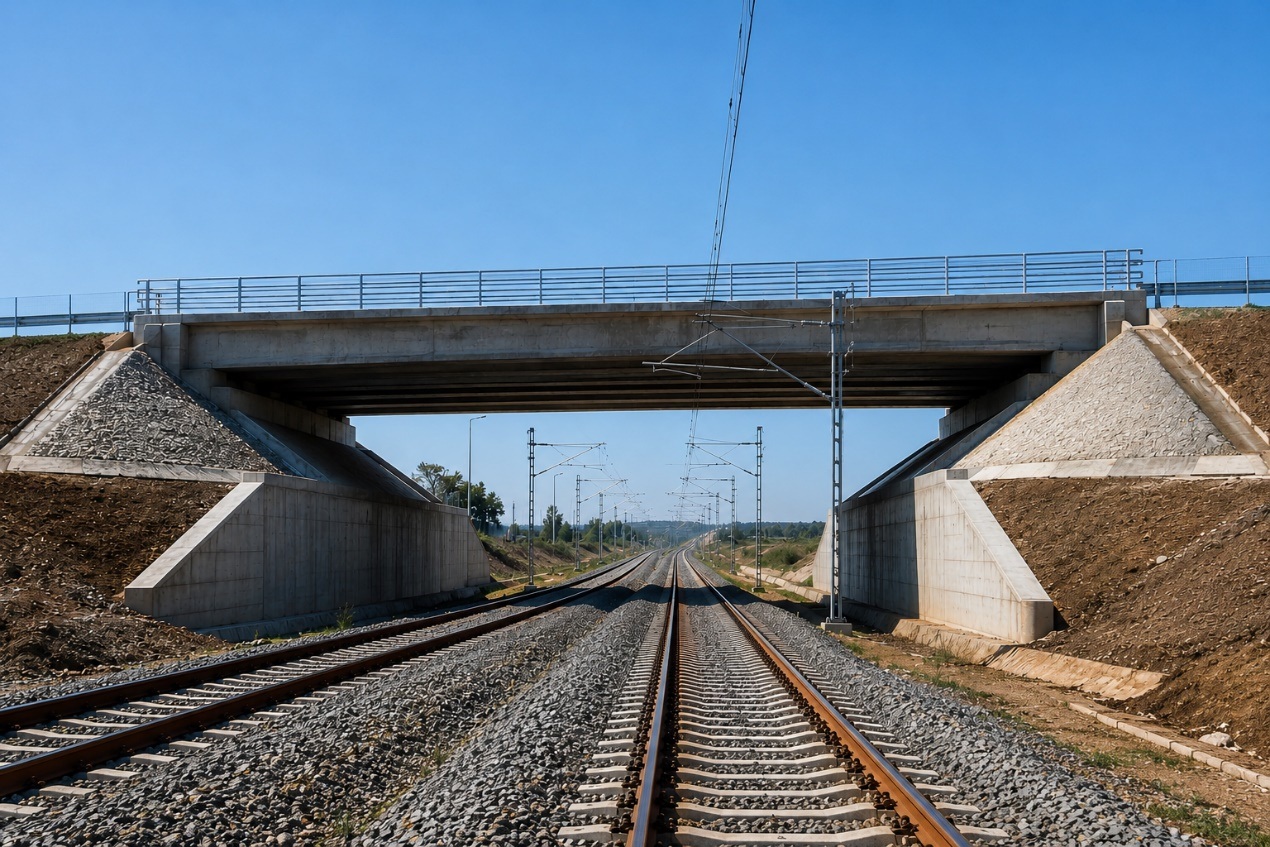 Μελέτη 2 οδικών γεφυρών (άνω διαβάσεων Τ1 και Τ12) της σιδηροδρομικής υποδομής στις Χ.Θ. 15+760 της σιδ. γραμμής Θεσσαλονίκης - Ειδομένης και Χ.Θ. 13+230 της σιδ. γραμμής Θεσσαλονίκης – Αθήνας του έργου: «Ενωτική Οδός Σίνδου» (NoBo&AsBo) (ΤΠΔ 1299/2014)